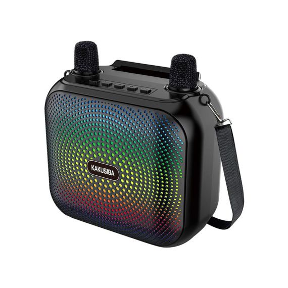 Cassa acustica ricaricabile Bluetooth/USB/Scheda SD/Radio FM con 2 microfoni KK-8103 Cassa acustica ricaricabile Bluetooth/USB/Scheda SD/Radio FM con 2 microfoni KK-8103